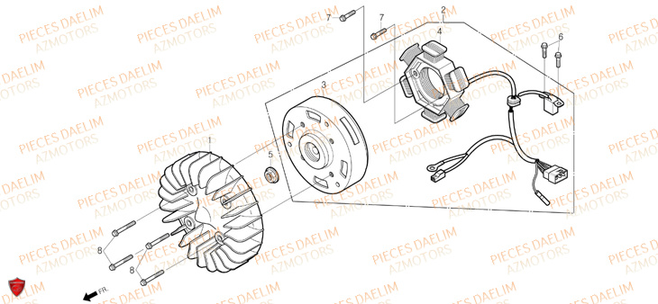 Stator DAELIM Pièces Scooter DAELIM S-FIVE SPORT 50cc 4T
