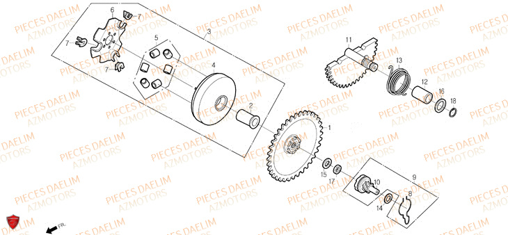 Variateur DAELIM Pièces Scooter DAELIM S-FIVE SPORT 50cc 4T
