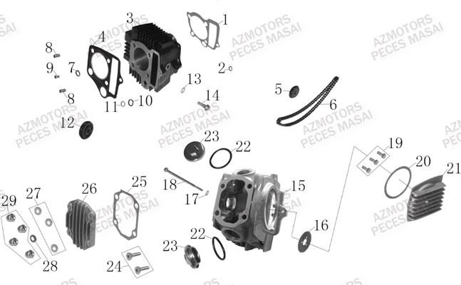 Cylindre MASAI Pièces Quad S110