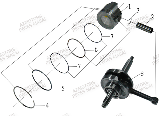 Embiellage MASAI Pièces Quad S110