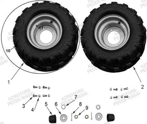 ROUES ARRIERE MASAI S110