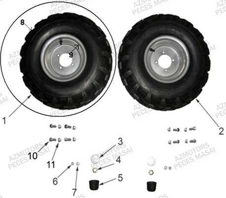 Roues Avant MASAI Pièces Quad S110