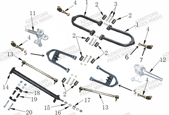 Suspension Avant MASAI Pièces Quad S110