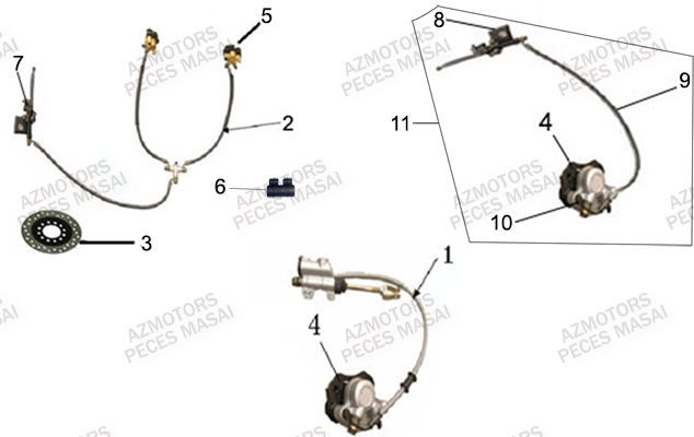 Systeme De Frein MASAI Pièces Quad S110