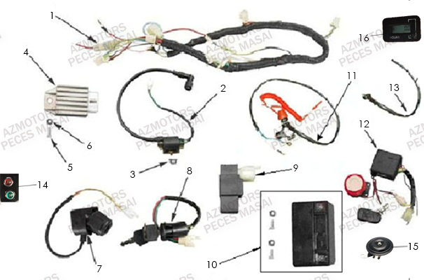 Systeme Electrique MASAI Pièces Quad S110