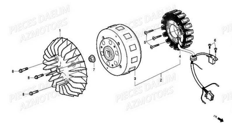 Alternateur DAELIM Pieces Scooter DAELIM S1 Injection 125cc