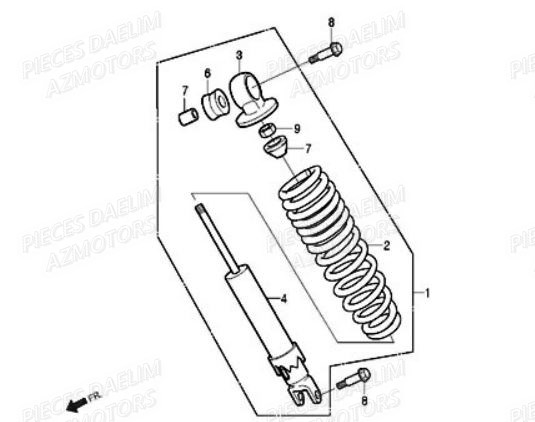 Amortisseur DAELIM Pieces Scooter DAELIM S1 Injection 125cc