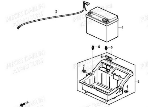 Batterie DAELIM Pieces Scooter DAELIM S1 Injection 125cc