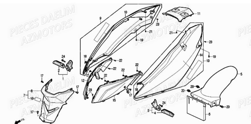 Carenages DAELIM Pieces Scooter DAELIM S1 Injection 125cc