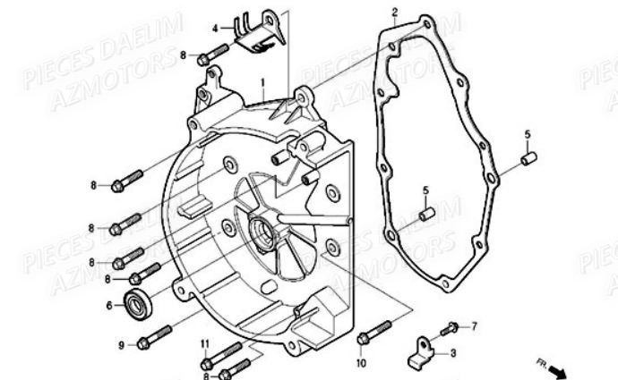 Carter Droit DAELIM Pieces Scooter DAELIM S1 Injection 125cc