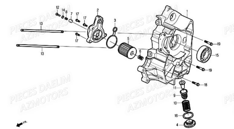 CARTER_D_HUILE DAELIM Pieces Scooter DAELIM S1 Injection 125cc