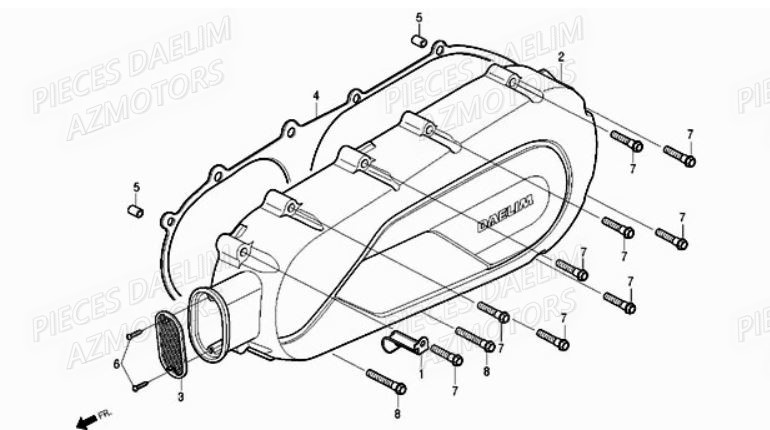 Carter Gauche DAELIM Pieces Scooter DAELIM S1 Injection 125cc