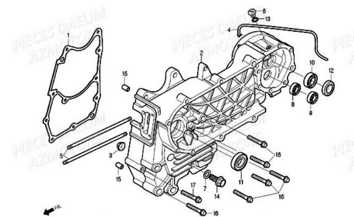 Carter Moteur DAELIM Pieces Scooter DAELIM S1 Injection 125cc