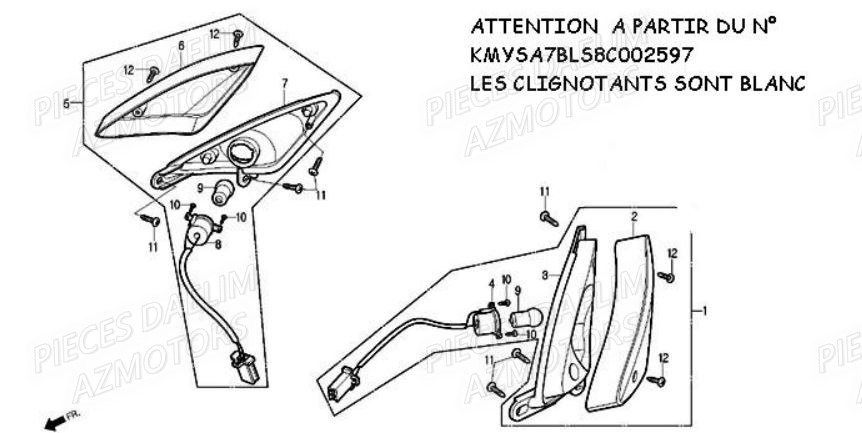 Clignotant Arriere DAELIM Pieces Scooter DAELIM S1 Injection 125cc