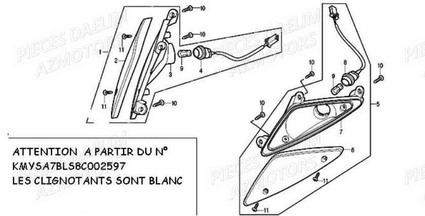 Clignotant Avant DAELIM Pieces Scooter DAELIM S1 Injection 125cc