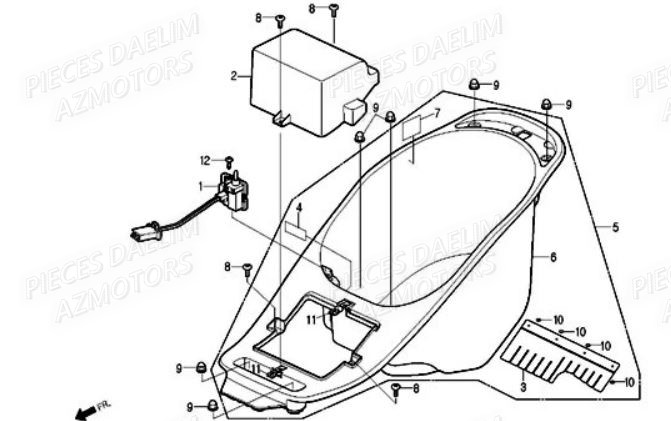 Coffre DAELIM Pieces Scooter DAELIM S1 Injection 125cc