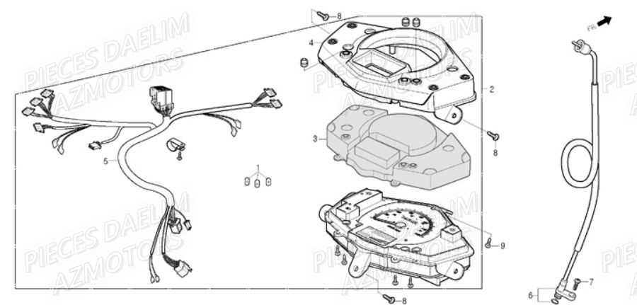 Compteur DAELIM Pieces Scooter DAELIM S1 Injection 125cc