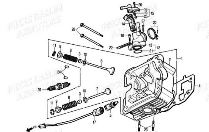 Culasse DAELIM Pieces Scooter DAELIM S1 Injection 125cc