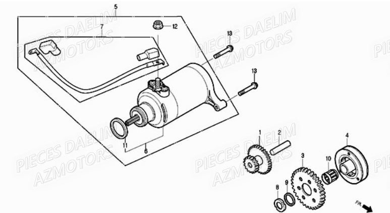 Demarreur DAELIM Pieces Scooter DAELIM S1 Injection 125cc