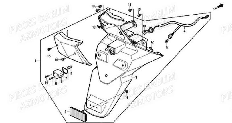 Feu Arriere DAELIM Pieces Scooter DAELIM S1 Injection 125cc