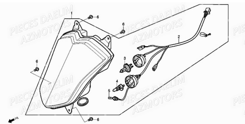 Phare Avant DAELIM Pieces Scooter DAELIM S1 Injection 125cc