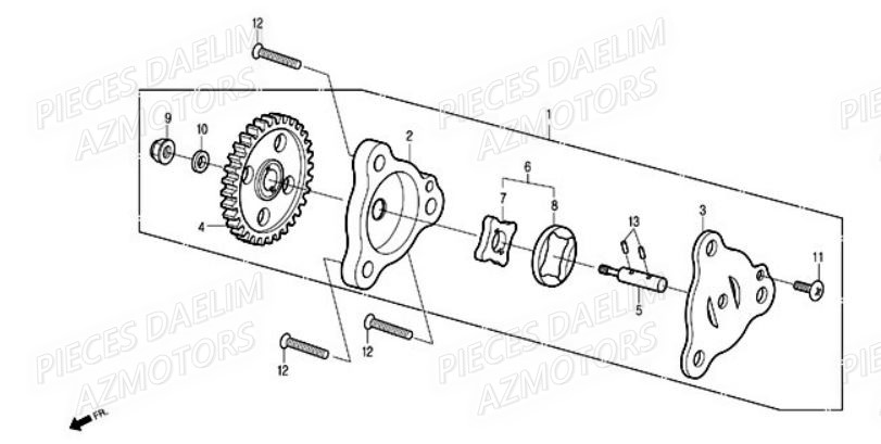 CARTER POMPE A HUILE DAELIM (dernières pièces disponibles) pour POMPE A HUILE de S1 125 INJECTION