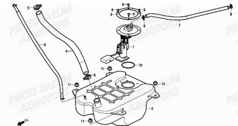 Reservoir DAELIM Pieces Scooter DAELIM S1 Injection 125cc