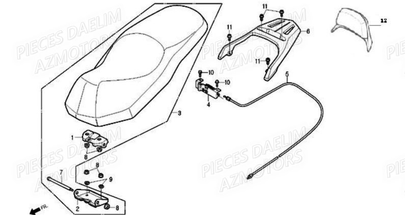 Selle DAELIM Pieces Scooter DAELIM S1 Injection 125cc