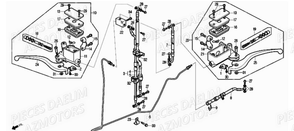 Systeme De Frein DAELIM Pieces Scooter DAELIM S1 Injection 125cc