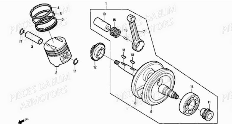Vilebrequin DAELIM Pieces Scooter DAELIM S1 Injection 125cc