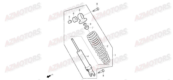 Amortisseur DAELIM Pieces Scooter DAELIM S1 Injection 125cc (2009)