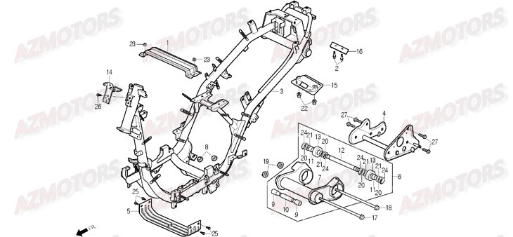 Cadre Et Chassis DAELIM Pieces Scooter DAELIM S1 Injection 125cc (2009)