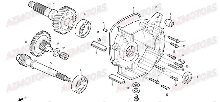 Carter De Transmission DAELIM Pieces Scooter DAELIM S1 Injection 125cc (2009)