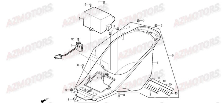 Coffre DAELIM Pieces Scooter DAELIM S1 Injection 125cc (2009)