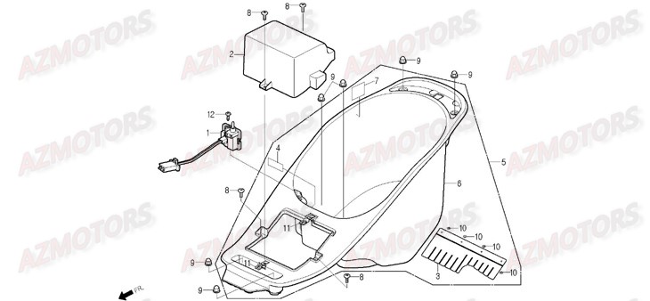 Coffre DAELIM Pieces Scooter DAELIM S1 Injection 125cc (2009)