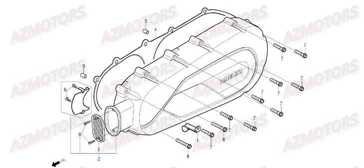 Couvercle Carter Gauche DAELIM Pieces Scooter DAELIM S1 Injection 125cc (2009)