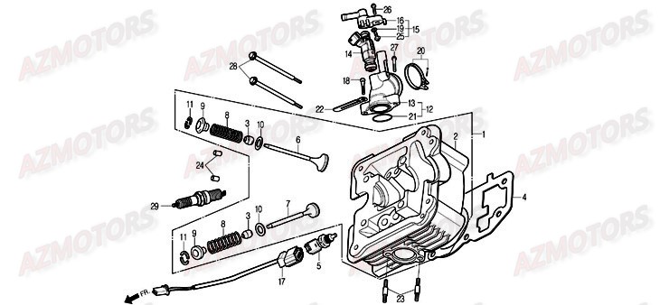 Culasse DAELIM Pieces Scooter DAELIM S1 Injection 125cc (2009)