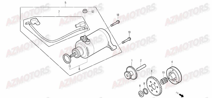 Demarreur DAELIM Pieces Scooter DAELIM S1 Injection 125cc (2009)