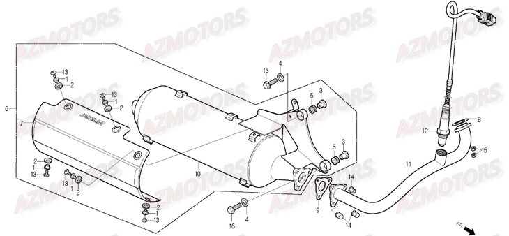 Echappement DAELIM Pieces Scooter DAELIM S1 Injection 125cc (2009)