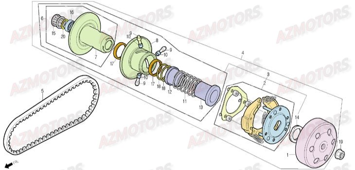 Embrayage DAELIM Pieces Scooter DAELIM S1 Injection 125cc (2009)