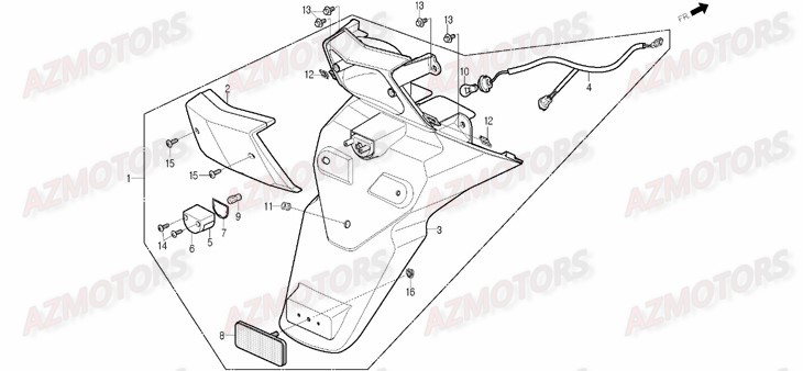 Feu Arriere DAELIM Pieces Scooter DAELIM S1 Injection 125cc (2009)