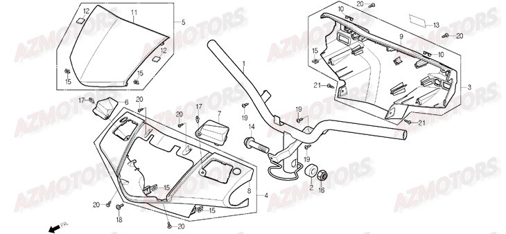 Guidon DAELIM Pieces Scooter DAELIM S1 Injection 125cc (2009)