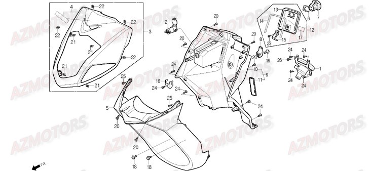 Tablier DAELIM Pieces Scooter DAELIM S1 Injection 125cc (2009)