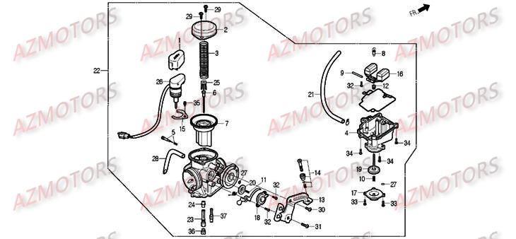 Carburateur DAELIM Pièces Scooter DAELIM S2 Carbu 125cc
