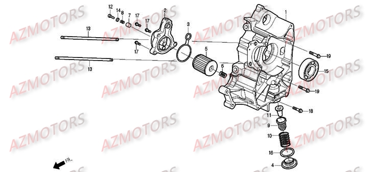 CARTER DROIT pour S2 125 CARBU