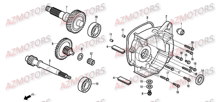 Carter Transmission DAELIM Pièces Scooter DAELIM S2 Carbu 125cc
