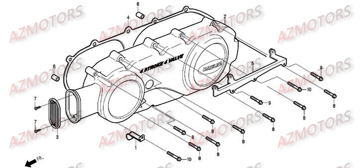 COUVERCLE CARTER GAUCHE DAELIM S2 125 CARBU