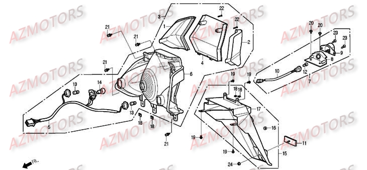 Feu Arriere DAELIM Pièces Scooter DAELIM S2 Carbu 125cc
