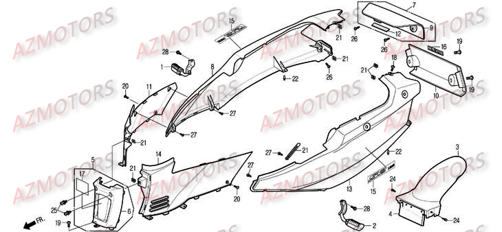 Flanc Arriere DAELIM Pièces Scooter DAELIM S2 Carbu 125cc
