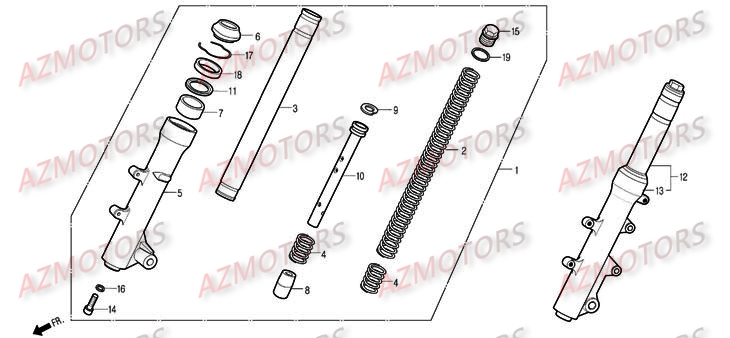 Jambe De Fourche DAELIM Pièces Scooter DAELIM S2 Carbu 125cc
